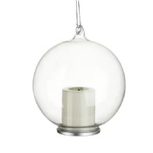GLASS BAUBLE WITH LED CANDLE